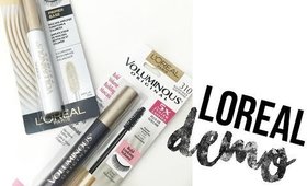 LOREAL VOLUMINOUS MASCARA + PRIMER DEMO / FIRST IMPRESSIONS | heysabrinafaith