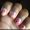 Free hand rose nail design 