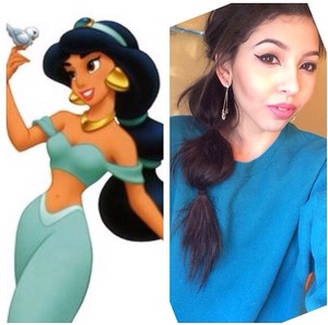#modernnnn channeled Princess Jasmine for my make up and hair today. #tanless