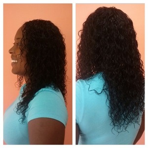 Full wet & wavy sew-in with seamless v closure www.styleseat.com/tatianawilson