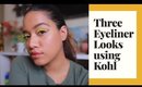 3 quirky eyelooks using Plum Kohl Pencil