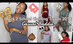 BACK TO SCHOOL CLOTHING HAUL 2018 (Try-on) | Pregnant Student