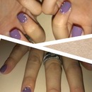 nails purple with gems