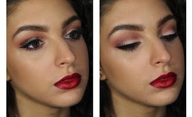 Warm Neutral Eyes & Dark Red Lips | Makeup Tutorial ♥