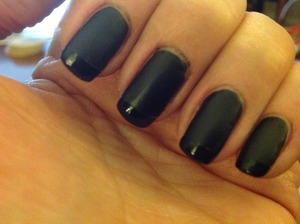 Black Matte Nails with Gloss tips