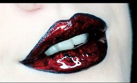 Red + Black Swirl Lip Art