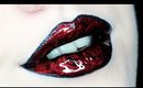 Red + Black Swirl Lip Art