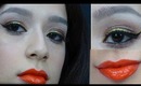 Million Dollar Mermaid (Gold and Black Winged Eyeliner, Orange Lip)