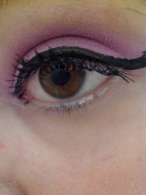 purple eyeshadow and liquid eyeliner
