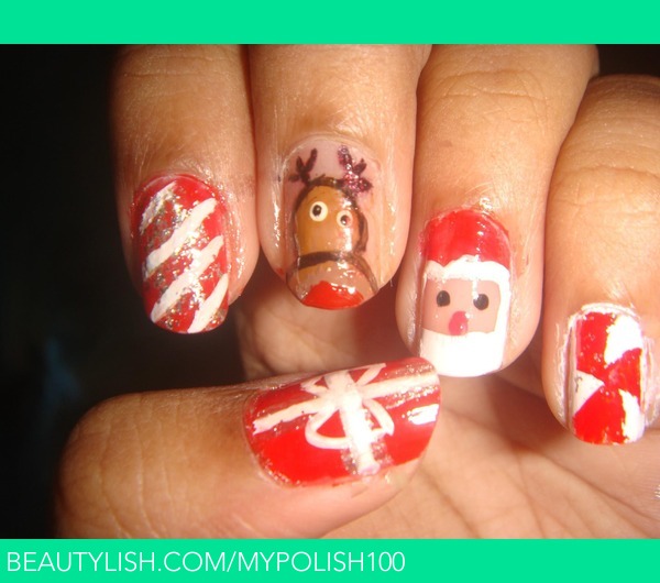 Santa And Fun Nails | mypolish M.'s (mypolish100) Photo | Beautylish
