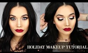 Sparkly Holiday Smokey Eyes + Red Lips Makeup Tutorial | SHAEMAS.11