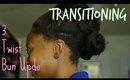 TRANSITIONING: Simple 3 Bun Twist Updo Hair Tutorial