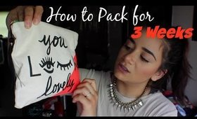 What's In My 3 WEEK Travel Makeup Bag!