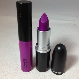 Vibrant Purple Lipstick & Lipglass From Mac's latest collection "Fashion Sets" 
