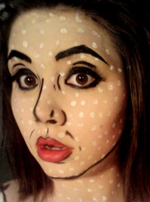 i was asked to do a pop art piece in art so thought why not use my makeup to do one,As nobody in my class will have it :)