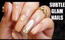 Soft Glam Nude Nailart and Chrome Accent Nail using Bornprettystore Pigment | Stacey Castanha