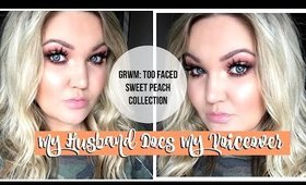 MY HUSBAND DOES MY VOICEOVER | TOO FACED SWEET PEACH COLLECTION