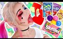 FULL FACE USING ONLY KIDS CANDY Challenge! Harley Quinn SUICIDE SQUAD Inspired