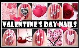 RED VALENTINE'S DAY NAIL DESIGNS | ROMANTIC NAIL ART TUTORIAL SHORT NAILS  BEGINNERS EASY SIMPLE DIY