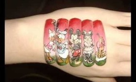 TheBlondHaveMoreFun Pink nail art Big love in the tales of Disney