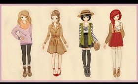 ❤ Drawing Tutorial - How to draw 4 Fall Outfits ❤