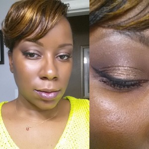 Browns and golds with a plum lip