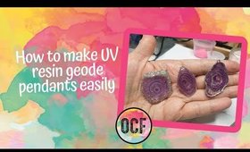 How to make UV resin geode pendants easily (Resin Art)