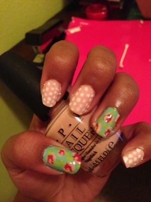Cute flowers and polka dots