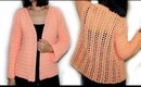 Crochet Elegant Cardigan Sweater | Lace Back