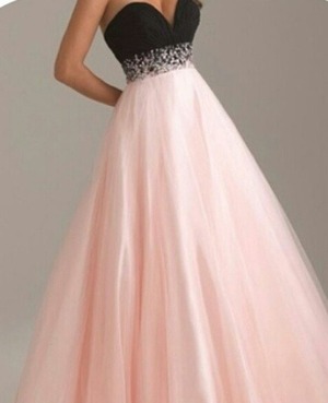 Cute black and baby pink prom dress