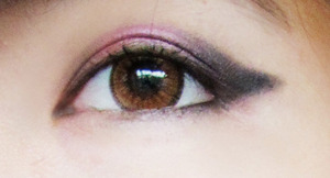 a purple smokey eye look, my crease was weird because of lack of sleep though :/