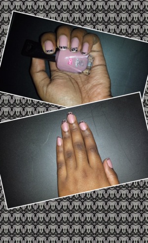 Nude nails using Ruby Kisses HD polish in Mickey Mouse Me and the french tip was made with Mattese Elite Crackalaquer in Black.