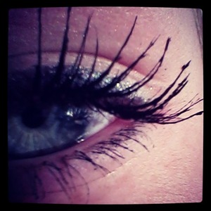 Mascara and I've also used a silverpen - silver eyeliner.