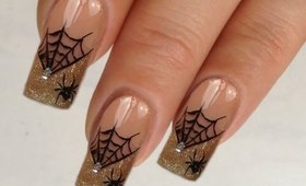 Nailart Design Tutorial Halloween glamorous spiderweb 3/4