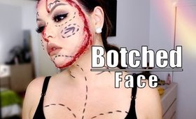 BOTCHED FACE | Halloween Makeup Tutorial @Gabybaggg