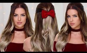 Christmas Party Hair - Half Up Bouncy Waves Hairstyle