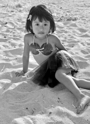 My nearly 4 year old at the beach - photo taken by me