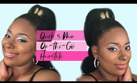 Quick 5 Minute Back to School On the Go Genie Ponytail on 4c Natural Hair || Vicariously Me