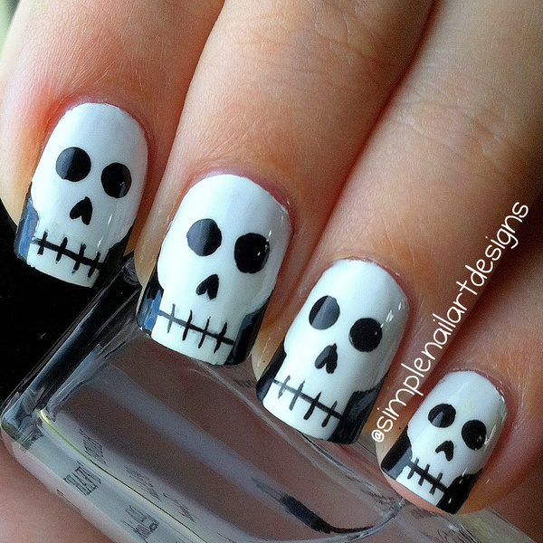 Halloween Skull Nails | simplenailartdesigns s.'s (simplenailartdesigns ...