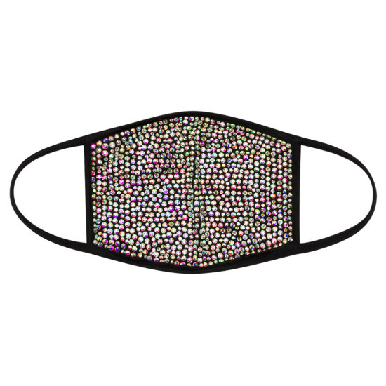 Rhinestone Mask - Rainbow Crystal on Black – Lit Cosmetics