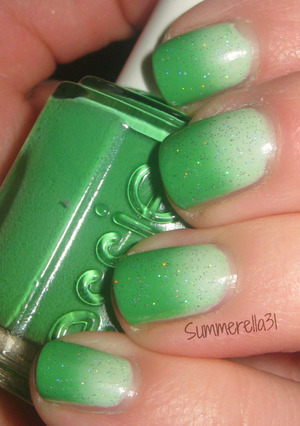 Essie Mojito Madness, Revlon Top Speed Jaded and inm Northern Lights Holographic Top Coat