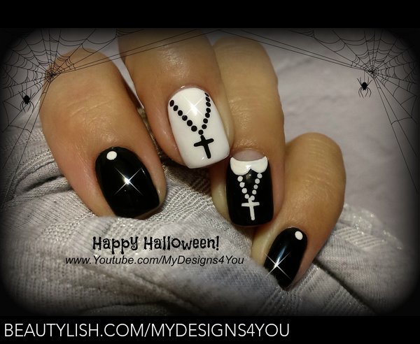 Halloween Nail Art Design Fun Nun Nails Liudmila Z S Mydesigns4you Photo Beautylish