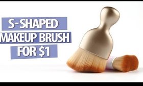 $1 S-Shaped Foundation Brush Review + Demo