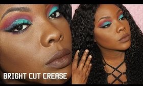 Bright cut crease w/ glitter│Tamekans