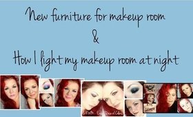 New Makeup Room Furniture & Tour of my special lighting at night