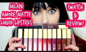 Milani Amore Matte Liquid Lipsick | Swatches & Review (12 shades) | Rosa Klochkov