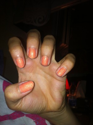 Orange nail polish. sugar effect. kiko