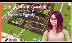 Sims Freeplay - LP House ~ ZEN ROOFTOP GARDEN 👉REVIEW & REMODEL 🌼🌱