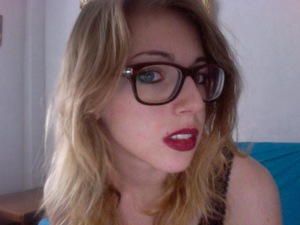 who said eyeglasses can't be sexy ? Revlon Lipstick in Dark Cherry