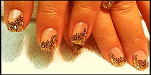 gold glitter and mylar flakes
